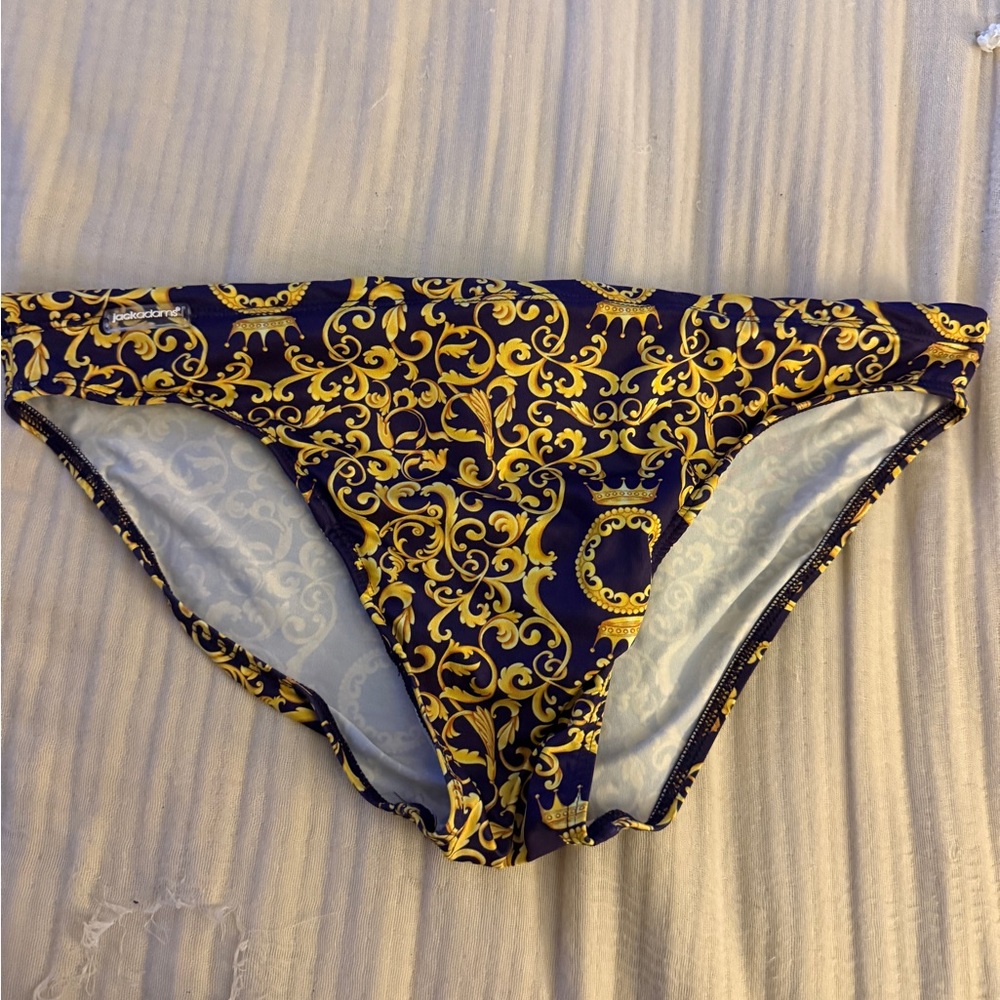 Gold and Purple Swim Brief